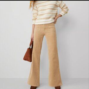 ANN TAYLOR PATCH POCKET CORDUROY PANT CAMEL TAN $120 NWOT 4